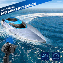 将图片加载到图库查看器,4DRC S3 High Speed RC Boats with LED Lights & 2 Batteries, 30+ mph Remote Control Boat for Pools and Lakes, Capsize Recovery, Low Battery Reminder,2.4Ghz Racing Boats for Adults and Kids