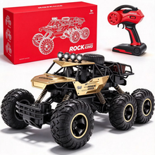 将图片加载到图库查看器,1:10 Remote Control Truck, RC Cars Rock Crawler RC Truck with 2 Rechargeable Batteries, Metal Exterior & LED Lights, Large Boy Toys for Ages 4-7, 8-12 & Adults Great Gift