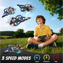 将图片加载到图库查看器,Eoyeskido Foam Drone RC Airplane for Kids and Beginners, Remote Control Plane Fighter Jet with Light, Auto Hovering, 360° Flip and 2 Batteries (15 Mins)