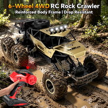 将图片加载到图库查看器,1:10 Remote Control Truck, RC Cars Rock Crawler RC Truck with 2 Rechargeable Batteries, Metal Exterior & LED Lights, Large Boy Toys for Ages 4-7, 8-12 & Adults Great Gift