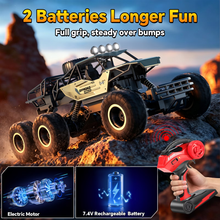 将图片加载到图库查看器,1:10 Remote Control Truck, RC Cars Rock Crawler RC Truck with 2 Rechargeable Batteries, Metal Exterior & LED Lights, Large Boy Toys for Ages 4-7, 8-12 & Adults Great Gift