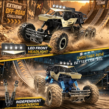 将图片加载到图库查看器,1:10 Remote Control Truck, RC Cars Rock Crawler RC Truck with 2 Rechargeable Batteries, Metal Exterior & LED Lights, Large Boy Toys for Ages 4-7, 8-12 & Adults Great Gift