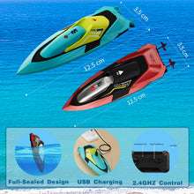 将图片加载到图库查看器,4DRC RC Boat, 2.4G High Speed Remote Control Boat Waterproof Racing Boats with USB Charging & Low Battery Alarm for Kids and Adults Christmas Gifts, Red