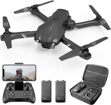 将图片加载到图库查看器,BKAXH With 1080P HD Camera for Adults and Kids for Adults and Children FPV RC Quadcopter With LED Lights and Optical Flow Sensor, 2 Batteries, Black