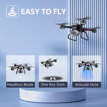 将图片加载到图库查看器,4DRC V14 RC Drone with 1080P HD Camera Live Video 120°Wide-Angle WiFi Altitude Hold, Headless Mode, 3D Flip 2 Batteries Black
