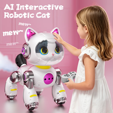 将图片加载到图库查看器，Robot Cat Interactive Toys for Girls, Toys for 3 4 5 6 7 8 Year Old Girls Kids Boys, Touch Programmable Mechanical Cat Toddlers Girl Toy for 5-7 6-8, Ideas Birthday Gifts for Girl 3 4 5 6 Year Old
