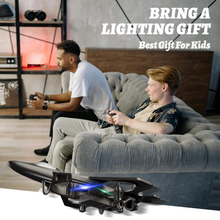 将图片加载到图库查看器，Eoyeskido Foam Drone RC Airplane for Kids and Beginners, Remote Control Plane Fighter Jet with Light, Auto Hovering, 360° Flip and 2 Batteries (15 Mins)
