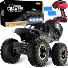 将图片加载到图库查看器，1:12 Rc Car,off Road Truck Remote Control Car Metal Shell 2.4G 4WD Dual Motors, with 2 Batteries Black
