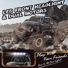 将图片加载到图库查看器，1:12 Rc Car,off Road Truck Remote Control Car Metal Shell 2.4G 4WD Dual Motors, with 2 Batteries Black
