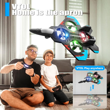 将图片加载到图库查看器，V32 Foam RC Planes for Kids Adults 8-16, RC Airplane Fighter Jet with Light, 360° Flip Fighter Jet Toy, Stunt Roll, Airplane Toy Gifts for Kids Boys
