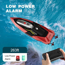 将图片加载到图库查看器，4DRC RC Boat, 2.4G High Speed Remote Control Boat Waterproof Racing Boats with USB Charging &amp; Low Battery Alarm for Kids and Adults Christmas Gifts, Red
