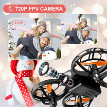 将图片加载到图库查看器，V8c Drone with 720P HD Camera for Adults and Children FPV Real-Time Video, 2 Modular Batteries and Storage Bag, Orange
