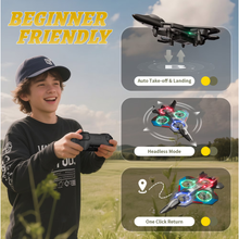 将图片加载到图库查看器，Eoyeskido Foam Drone RC Airplane for Kids and Beginners, Remote Control Plane Fighter Jet with Light, Auto Hovering, 360° Flip and 2 Batteries (15 Mins)
