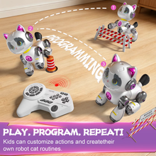 将图片加载到图库查看器，Robot Cat Interactive Toys for Girls, Toys for 3 4 5 6 7 8 Year Old Girls Kids Boys, Touch Programmable Mechanical Cat Toddlers Girl Toy for 5-7 6-8, Ideas Birthday Gifts for Girl 3 4 5 6 Year Old
