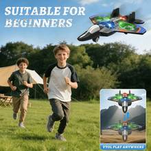 将图片加载到图库查看器，Foam Remote Control Airplanes with 3 Batteries, RC Planes for Kids Adults 8-16, RC Airplane Fighter Jet with Light, 360° Flip Fighter Jet Toys, Stunt Roll, Airplane Toy Gifts for Kids Boys
