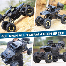 将图片加载到图库查看器，1:12 Rc Car,off Road Truck Remote Control Car Metal Shell 2.4G 4WD Dual Motors, with 2 Batteries Black
