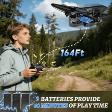 将图片加载到图库查看器，Foam Remote Control Airplanes with 3 Batteries, RC Planes for Kids Adults 8-16, RC Airplane Fighter Jet with Light, 360° Flip Fighter Jet Toys, Stunt Roll, Airplane Toy Gifts for Kids Boys

