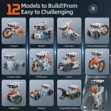 将图片加载到图库查看器，12-in-1 STEM Robot Kit Toys for Kids 8-12, DIY Building Educational STEM Science Kits for Boy Birthday Gifts
