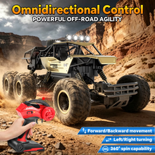 将图片加载到图库查看器，1:10 Remote Control Truck, RC Cars Rock Crawler RC Truck with 2 Rechargeable Batteries, Metal Exterior &amp; LED Lights, Large Boy Toys for Ages 4-7, 8-12 &amp; Adults Great Gift

