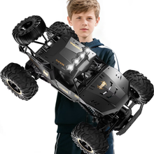 将图片加载到图库查看器，1:12 Rc Car,off Road Truck Remote Control Car Metal Shell 2.4G 4WD Dual Motors, with 2 Batteries Black
