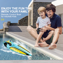 将图片加载到图库查看器，4DRC S1 RC Boat - Remote Control Boat for Pools and Lakes, 4 Channel 2.4GHZ Remote Control, and Rechargeable Boat Battery，Yellow
