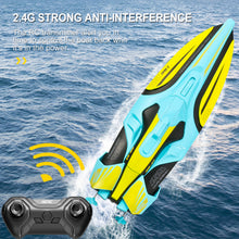 将图片加载到图库查看器，4DRC S1 RC Boat - Remote Control Boat for Pools and Lakes, 4 Channel 2.4GHZ Remote Control, and Rechargeable Boat Battery，Yellow
