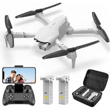 将图片加载到图库查看器，F10-1080P Wifi FPV Drone with 1080P HD Camera, Headless Mode/3D Flips, RC Quadcopter for Beginners Silver white

