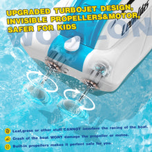 将图片加载到图库查看器，4DRC S4 RC Boat - Remote Control Boat for Pools and Lakes, 4 Channel 2.4GHZ Remote Control, and Rechargeable Boat Battery，Blue
