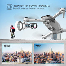 将图片加载到图库查看器，F10-1080P Wifi FPV Drone with 1080P HD Camera, Headless Mode/3D Flips, RC Quadcopter for Beginners Silver white
