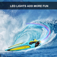 将图片加载到图库查看器，4DRC S1 RC Boat - Remote Control Boat for Pools and Lakes, 4 Channel 2.4GHZ Remote Control, and Rechargeable Boat Battery，Yellow
