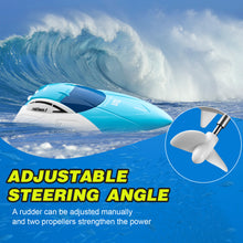 将图片加载到图库查看器，4DRC S4 RC Boat - Remote Control Boat for Pools and Lakes, 4 Channel 2.4GHZ Remote Control, and Rechargeable Boat Battery，Blue
