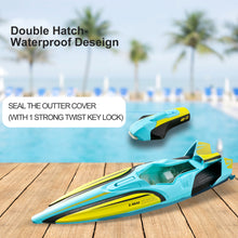 将图片加载到图库查看器，4DRC S1 RC Boat - Remote Control Boat for Pools and Lakes, 4 Channel 2.4GHZ Remote Control, and Rechargeable Boat Battery，Yellow
