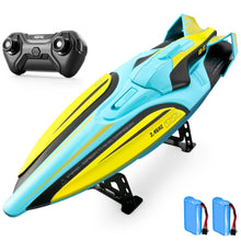 将图片加载到图库查看器，4DRC S1 RC Boat - Remote Control Boat for Pools and Lakes, 4 Channel 2.4GHZ Remote Control, and Rechargeable Boat Battery，Yellow

