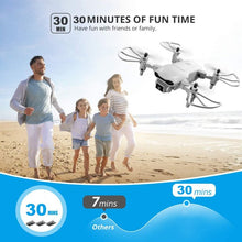 将图片加载到图库查看器，4DRC V9 Mini Drone with 720P HD Camera for Adults, Foldable Quadcopter with FPV WiFi Camera 3 Modular Batteries White
