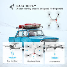将图片加载到图库查看器，F10-1080P Wifi FPV Drone with 1080P HD Camera, Headless Mode/3D Flips, RC Quadcopter for Beginners Silver white
